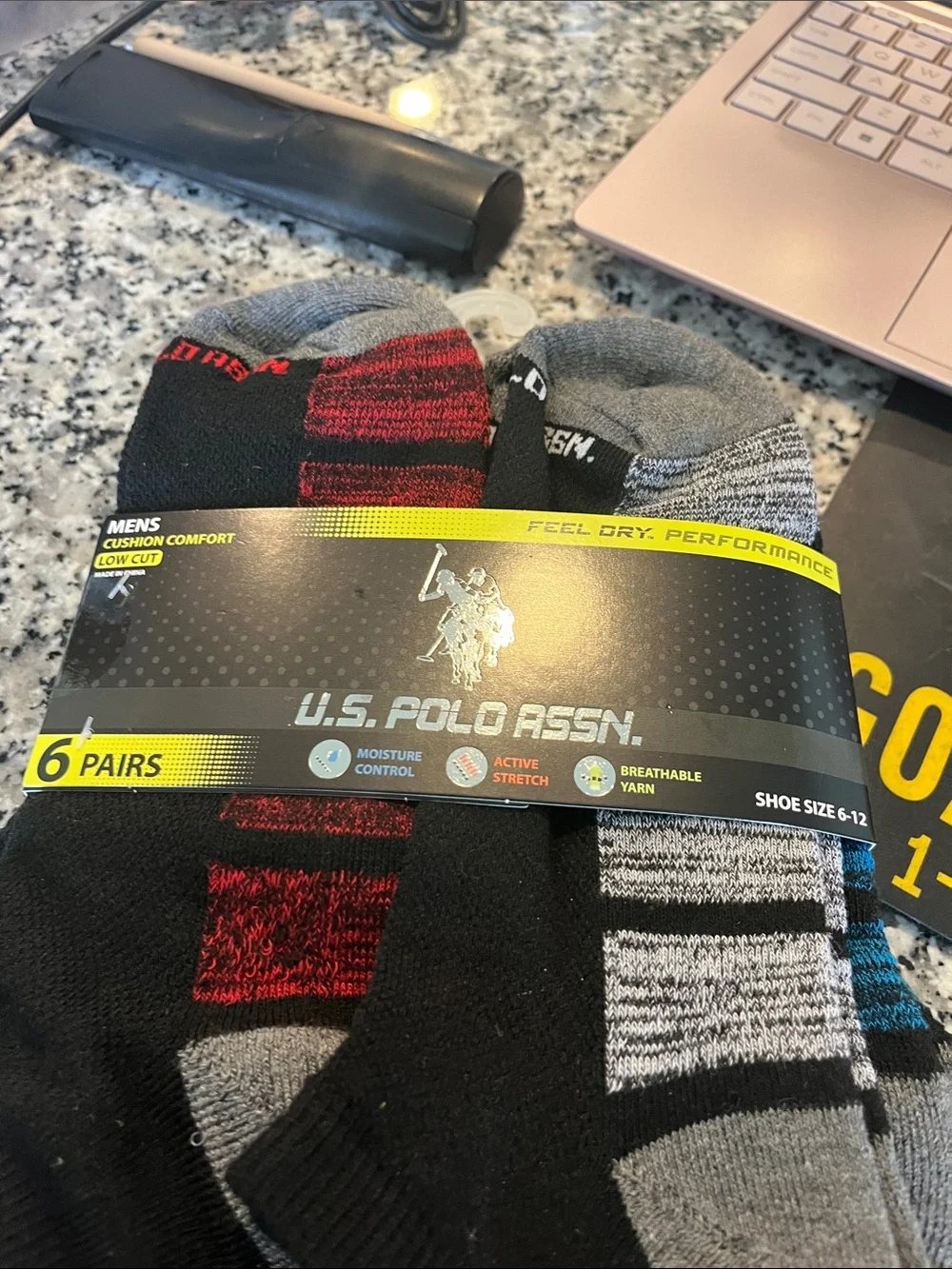 US Polo Assn. 6 pair socks
